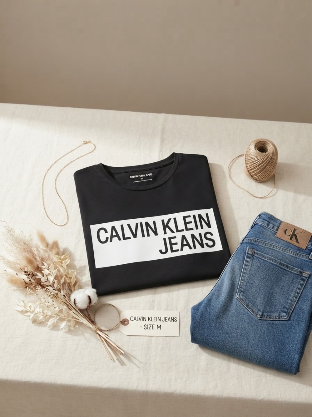 Calvin Klein Jeans Black Logo Sweatshirt with White Block